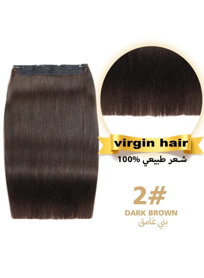 Richcoco Rich Coco 100% Human Hair Clip In Extensions 1 Piece 100g Dark Brown Straight Hair Soft Silky Easy Install Instant Volume - Image 1