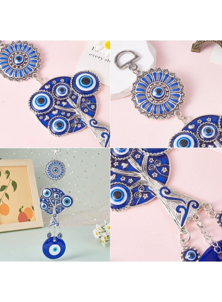 OASIS-TH تعويذة العين الزرقاء المعلقة، جرس الرياح المعلق للمنزل، جرس الرياح لمدخل المنزل والمكتب، عناصر زخرفية للمنزل - Image 3
