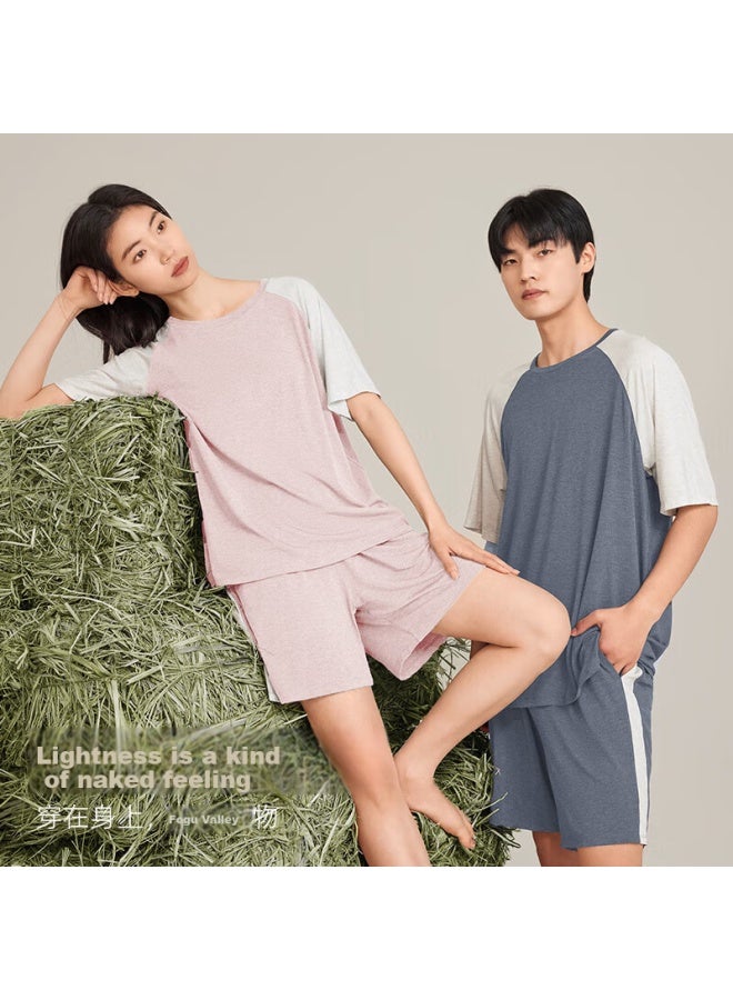 Agentmuse Bare Sensation Loose And Breathable Couple Modal Super Soft Home Wear Set 807T Moonlit Black Xl - Image 4