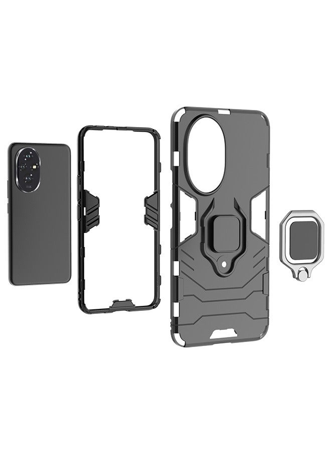 متوافق مع هونور 200 5G حماية الأكمام ، مختلطة الثقيلة واجب حماية حامل درع حماية الأكمام ، حماية ضد السقوط ، صدمة حماية الأكمام ، أسود - Image 3