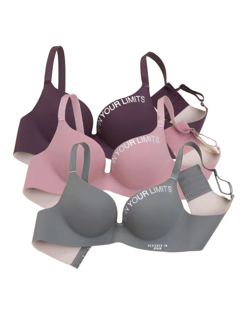 3 Pieces Women Bra Seamless And Wireless Push Up Bra  - Image 1