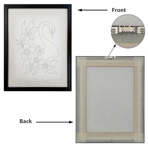 picknMAKE Hand Cross Stitch Embroidery Kits for Beginners Adults with Cloth Fabric, Framed White Swan Pattern to do Embroidery with Instruction and All Material Included - Image 5