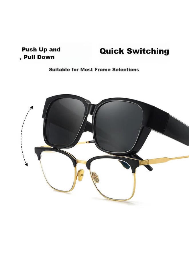 Shangtong Myopia Sunglasses, Polarized, Uv Protection, Strong Light, Large Frame, For Men And Women, Driving, Sun Protection, Can Be Used By Both Nearsighted And Non-Nearsighted, Dual-Use, Anti-Glare, Windproof, Dustproof, Tg821 - Image 4