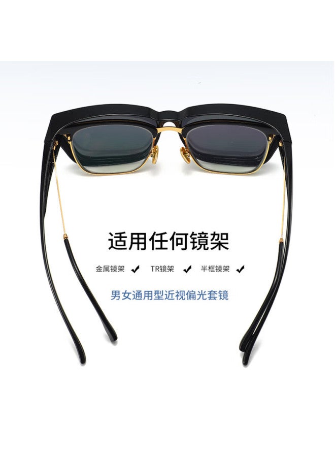 Shangtong Myopia Sunglasses, Polarized, Uv Protection, Strong Light, Large Frame, For Men And Women, Driving, Sun Protection, Can Be Used By Both Nearsighted And Non-Nearsighted, Dual-Use, Anti-Glare, Windproof, Dustproof, Tg821 - Image 5