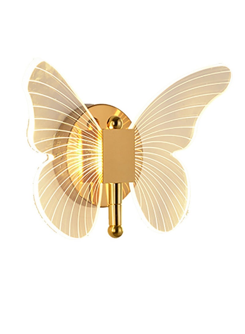 general Butterfly lamp LED wall lamp, with light guide acrylic material, is a Nordic style indoor wall lamp, suitable for bedroom bedside, bedside tables and living room decoration, neutral light - Image 1