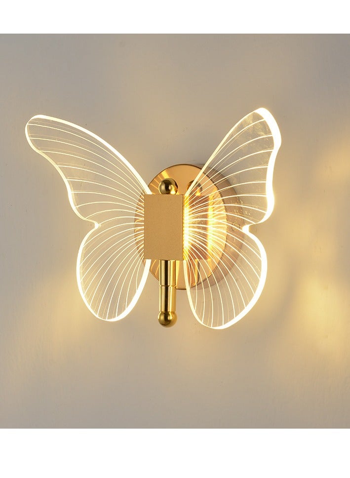 general Butterfly lamp LED wall lamp, with light guide acrylic material, is a Nordic style indoor wall lamp, suitable for bedroom bedside, bedside tables and living room decoration, neutral light - Image 2