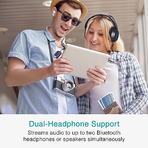 MEE Audio محول صوتي لاسلكي بلوتوث MEE audio Connect Air للطائرات لنقل الصوت اللاسلكي لغاية 2 من AirPods / سماعات أخرى؛ يعمل مع جميع مقابس 3.5 مم على الطائرات، معدات الصالة الرياضية، أجهزة التلفاز، وأجهزة الألعاب. - Image 4