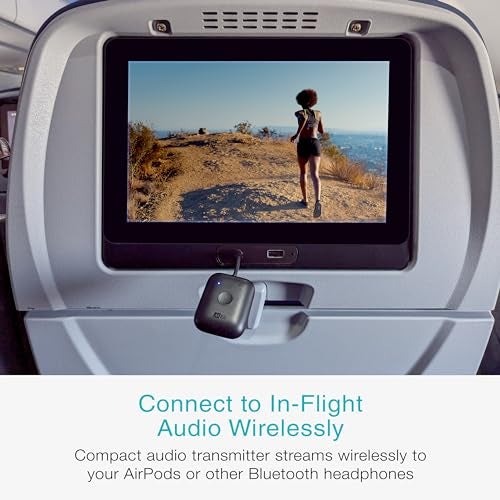 MEE Audio محول صوتي لاسلكي بلوتوث MEE audio Connect Air للطائرات لنقل الصوت اللاسلكي لغاية 2 من AirPods / سماعات أخرى؛ يعمل مع جميع مقابس 3.5 مم على الطائرات، معدات الصالة الرياضية، أجهزة التلفاز، وأجهزة الألعاب. - Image 2