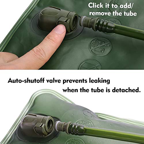 CHERAINTI Hydration Bladder, 3L Water Bladder for Hiking Backpack, BPA-Free Leak Proof Water Reservoir Storage Bag, Water Pouch Hydration Pack Replacement for Camping Cycling Running, Military Green - Image 4