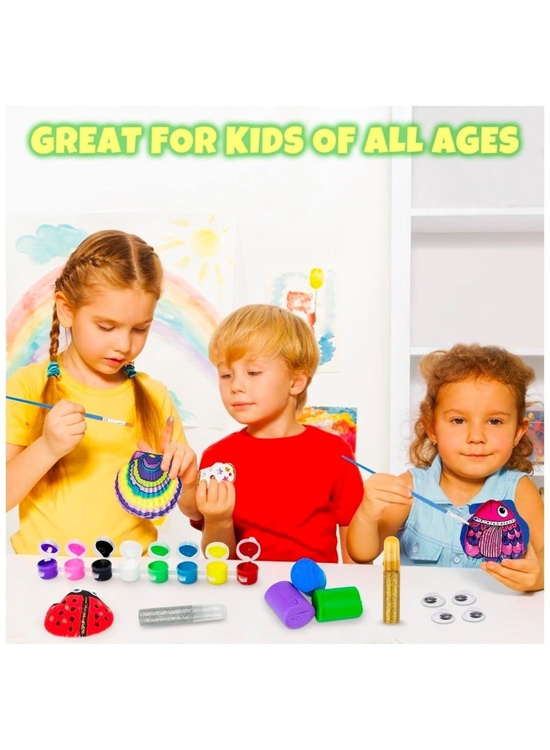 Painting Craft Kit-Glow in The Darkness, Sea Shell Art and Craft Gift for Kids, Creative Art Decorations Paint Kit for Boys and Girls Age 3+ - Image 3