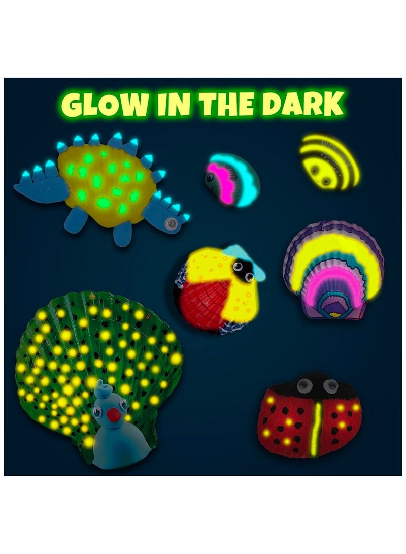 Painting Craft Kit-Glow in The Darkness, Sea Shell Art and Craft Gift for Kids, Creative Art Decorations Paint Kit for Boys and Girls Age 3+ - Image 5