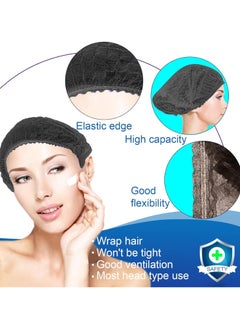 Generic Disposable Bouffant Hats 100 Pieces Hair Net 21 Inch Elastic Head Cover Hair Cover While Working In Food Service And While Sleeping Black  - Image 4