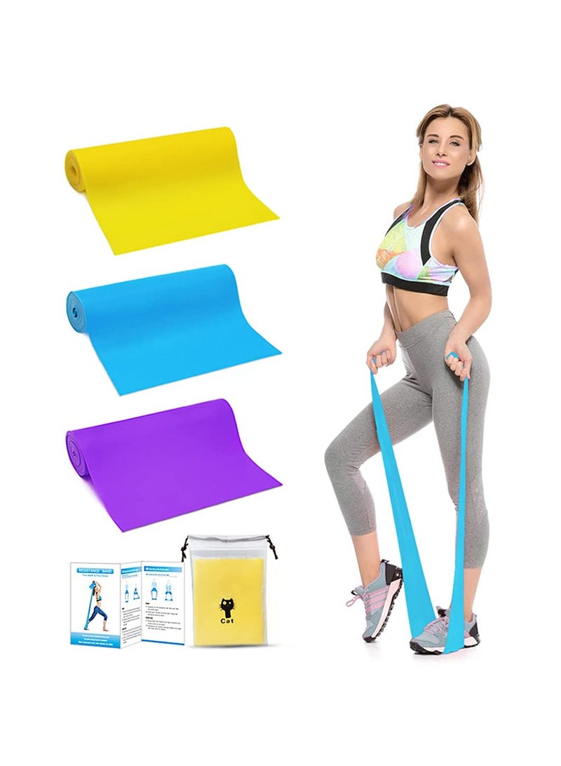 شابية مجموعة عصابات المقاومة （حزمة من 3） - عصابات تمرين مرنة للتعافي والعلاج الطبيعي واليوغا والبيلاتس وإعادة التأهيل وتدريب القوة - Image 1