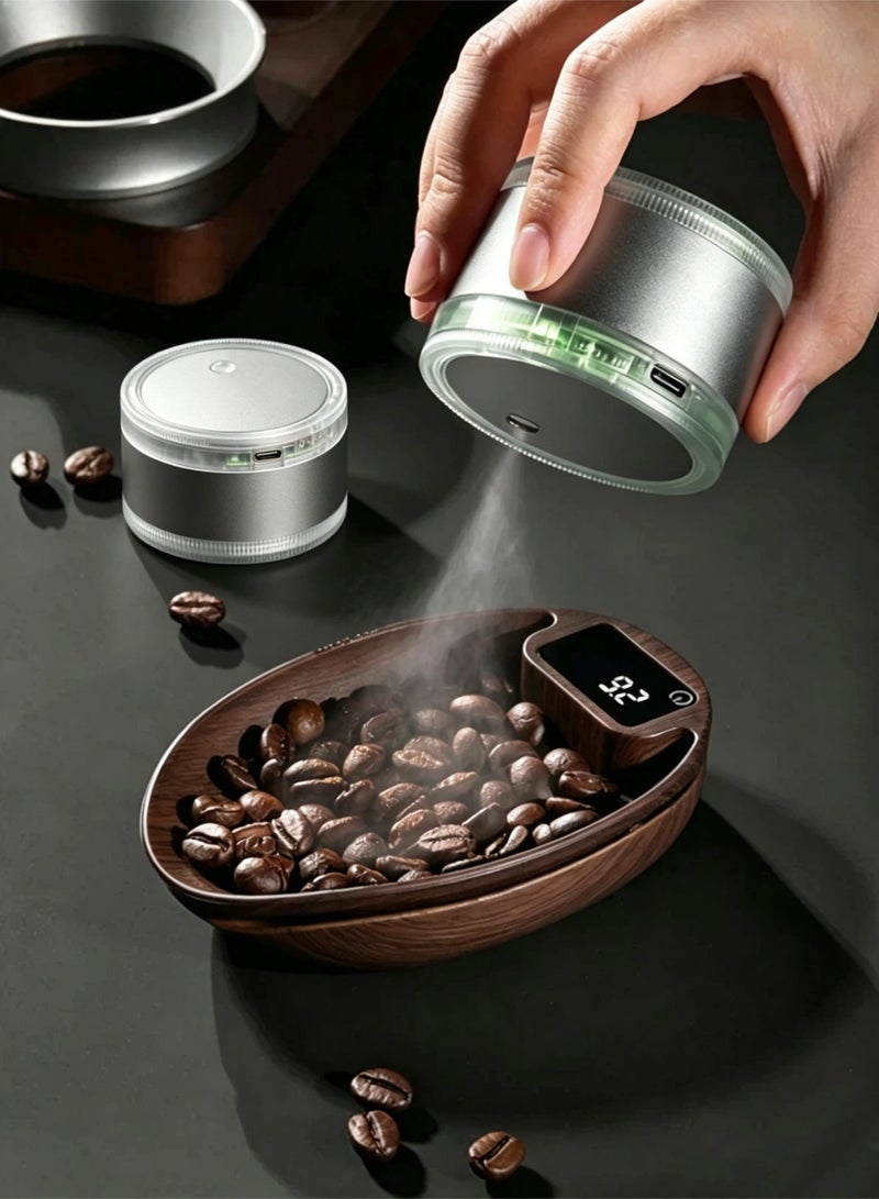 BF HOME 50ML Portable Electric Coffee Bean Sprayer with Magnetic base and Color-Changing Lights- Anti-Static Mist Spray Bottle for Grinder Anti-Fly Powder for Home Office Travel, Electric Nano-Atomizer Rechargeable Espresso Sprayer - Image 1
