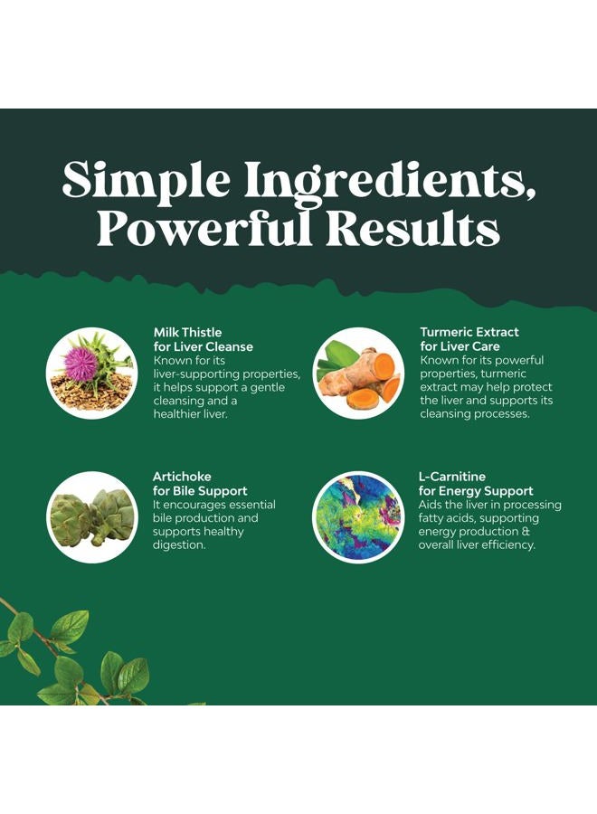 Natures Craft Cleansing Herbal Liver Detox Gummies Liver Support Milk Thistle Gummies with Artichoke Extract Turmeric Curcumin and L-Carnitine - Vegan and Non-GMO - Sweet Lemon (45 Servings) - Image 4