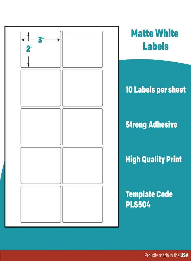 Premium Label Supply White Sticker Product/Shipping Labels – 3" x 2" – Laser/Inkjet Compatible – (10 per Sheet), 25 Sheets – 250 Total Adhesive Labels - Image 4