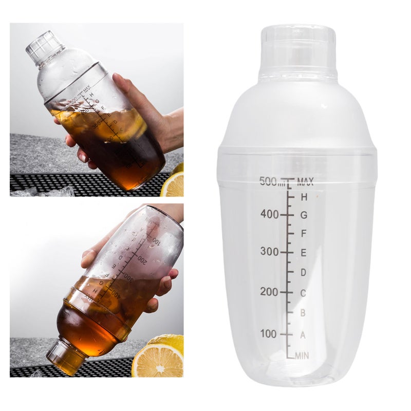 PC Cocktail Shaker with Scale Milk Teapot Juices Wine Plastic Cup for Home Bar Store1000ml - Image 1