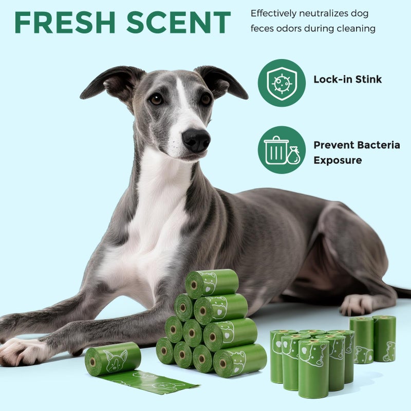 Dyforce Scented Dog Poop Bags,Leak Proof Pet Waste Bags for Dog Walking,Extra Thick and Large Cat Litter Bags for Poop,30 Refill Rolls,600 Bags,9x13",Green - Image 4