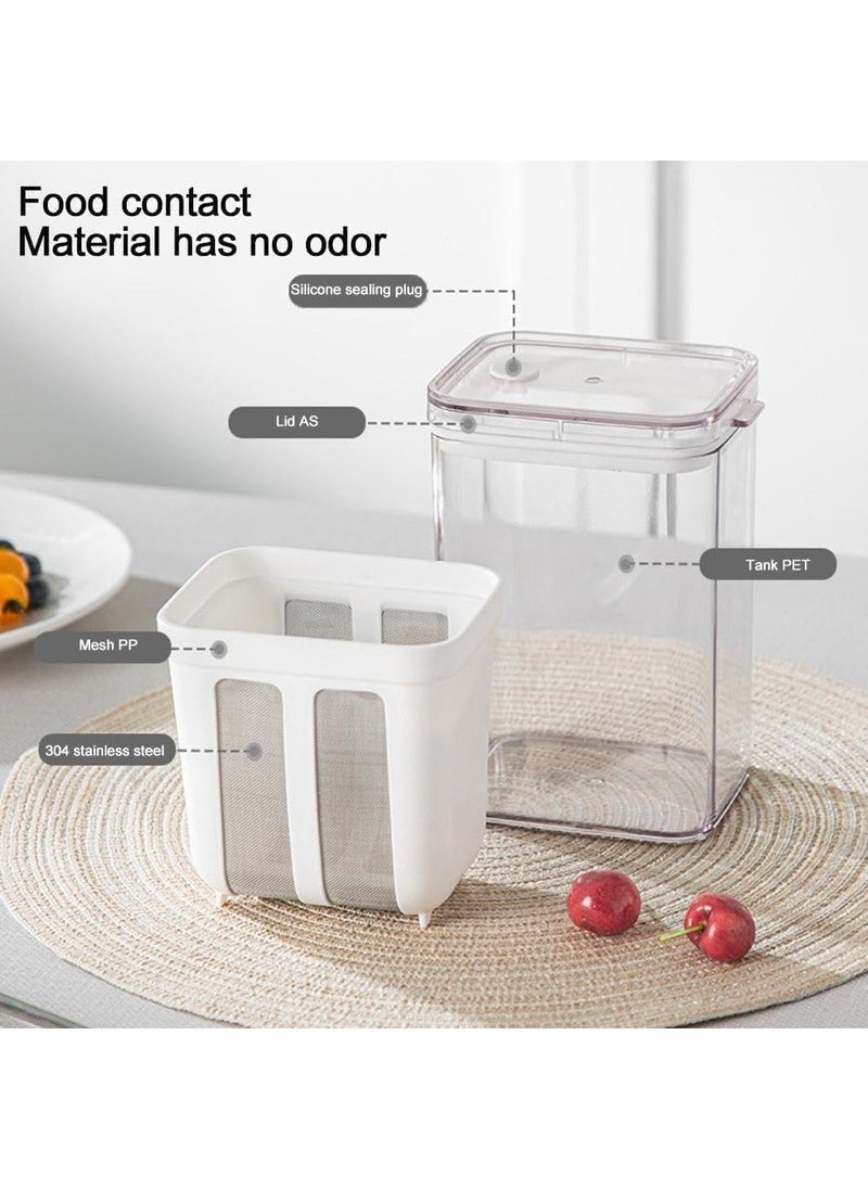 FENNEC MART - Fennec Mart Hung Curd Strainer Box Curd Maker and Greek Yogurt Maker 1100ml Fine Mesh Strainer with Lid Multifunctional Yoghurt Filter Curd Maker for Home Whey Separator - Image 1