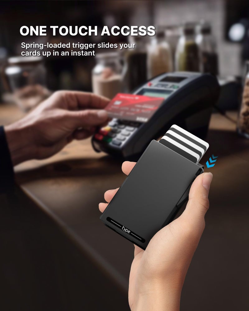 typecase Tactical Wallet for Men Card Holder: Pop Up Card Case, Genuine Leather, Smart, RFID Blocking, Slim, Minimalist, Thin, Front Pocket - 13 Card Capacitiy, ID Window, Money Clip (Dark Brown) - Image 4