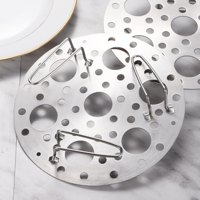 Keshmart Stainless Steel Egg Steamer Rack Multipurpose Heatproof Stackable 7 Holes Stand for Pot Accessories and Pressure Cooker Pans steam boiling - Image 3