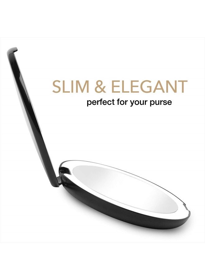 Fancii LED Lighted Travel Makeup Mirror, 1x/10x Magnification - Daylight LED, Compact, Portable, Large 5” Wide Illuminated Folding Mirror - Image 5