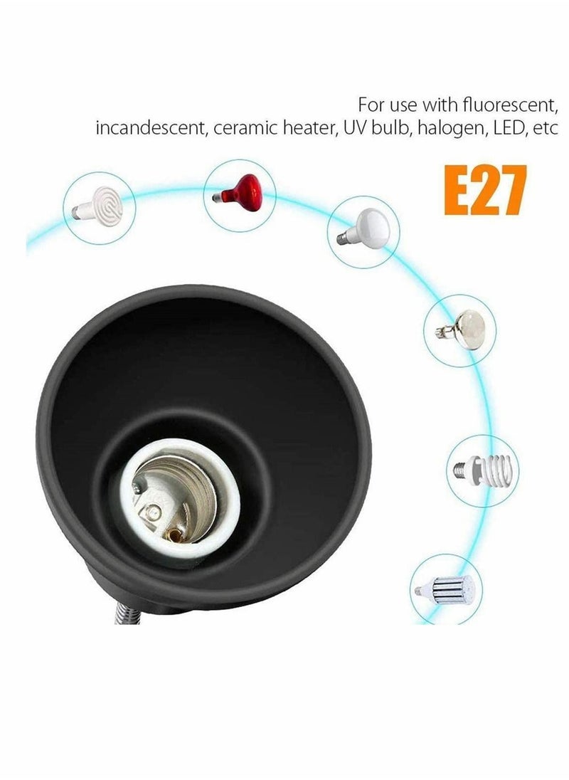 Y&D - UVA/UVB Tortoise Heat Lamp, 50W Clamp-on Reptile Bulb, 360° Adjustable Aquarium Heating Light, E27 Pet Emitter for Reptiles/Amphibians/Lizards/Turtle/Snakes - Image 1