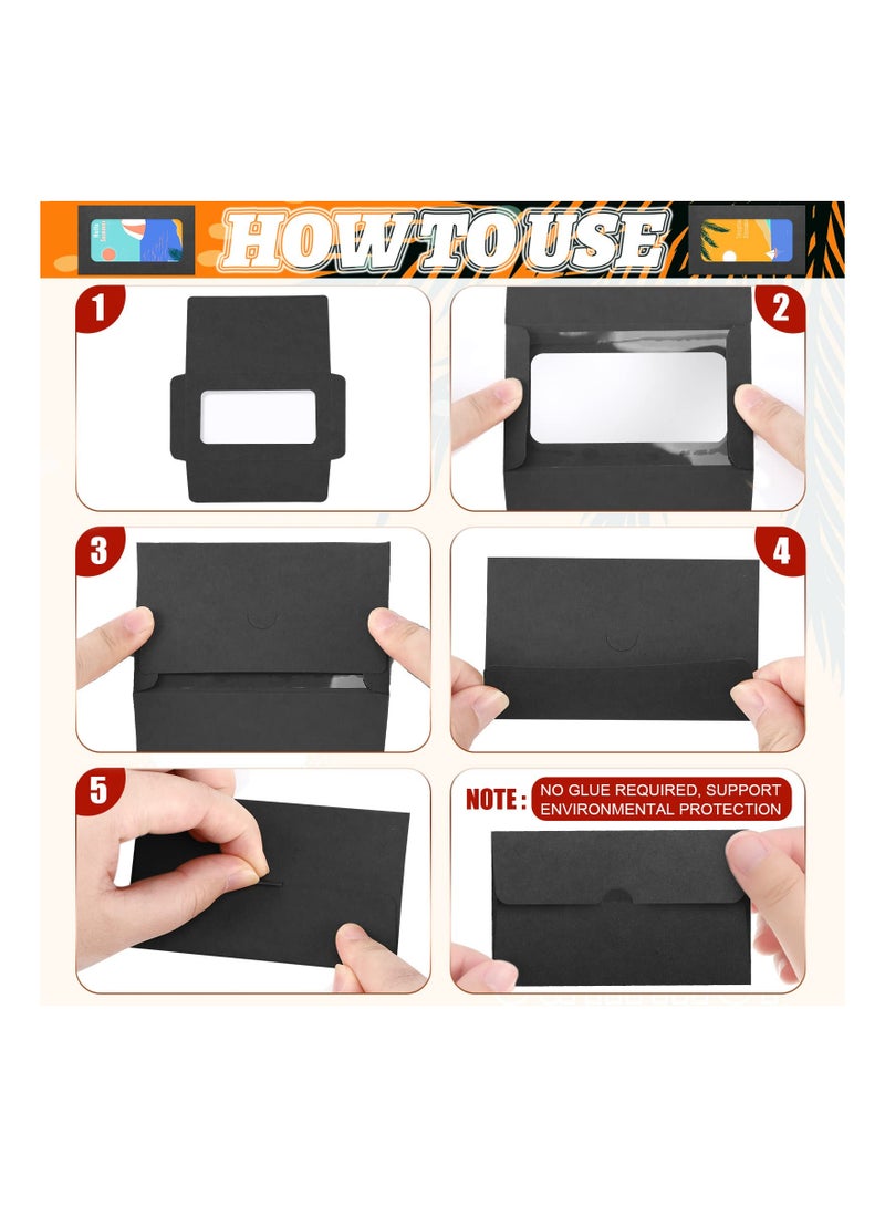 60 Pack Window Gift Card Envelopes Gift Card Sleeves Blank Holders for Greeting Mailing Envelopes Black - Image 5