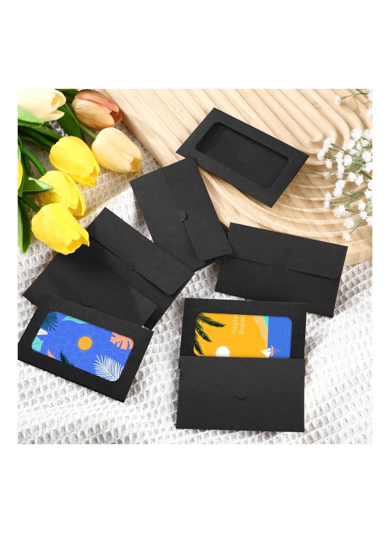 60 Pack Window Gift Card Envelopes Gift Card Sleeves Blank Holders for Greeting Mailing Envelopes Black - Image 2