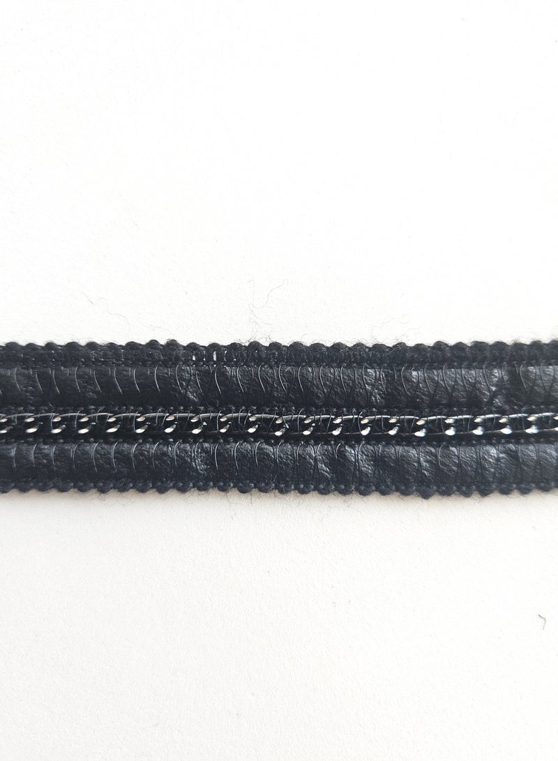 Black Satin Embroidered, 5 yards, Sewing Lace Trim - Image 2