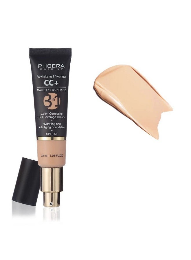 Phoera كريم أساس تصحيح اللون بخصائص مضادة للشيخوخة تغطية كاملة مع عامل حماية 25+ مصحح معزز للشباب يحتوي على فيتامينات للهالات السوداء وندبات حب الشباب والتجاعيد والاحمرار. (120 بيج) - Image 2