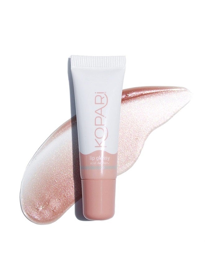 Kopari Coconut Lip Glossy | Nude Tint Birthday Suit | Vegan Hydrating Moisturizing Lip Oil Vitamin E Shea Butter Long Wear High Shine Non Sticky | Natural Clean Plant Based Non Toxic Balm Paraben Free - Image 1