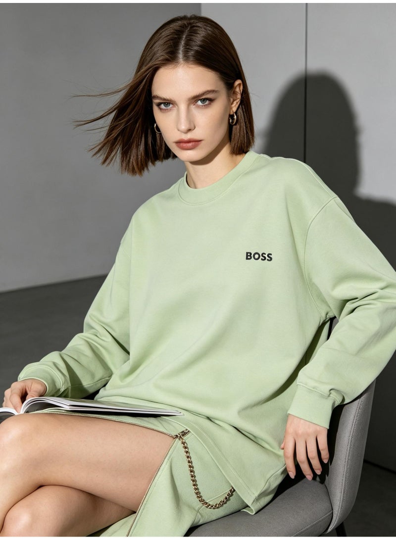 BOSS Men Fresh Hue Crew Neck Sweatshirt Outdoor Leisure Modern Daily Outfit Mint Green - Image 4