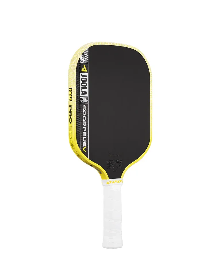 جولا JOOLA Scorpeus Pro V Pickleball Paddle – Anna Bright Yellow 14mm | Carbon Fiber Surface | KineticFrame Tech | Wide Shape | Speed & Forgiveness | USAPA Approved