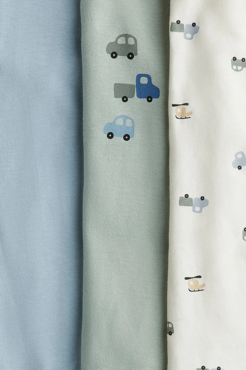 H&M 3-pack cotton sleepsuits