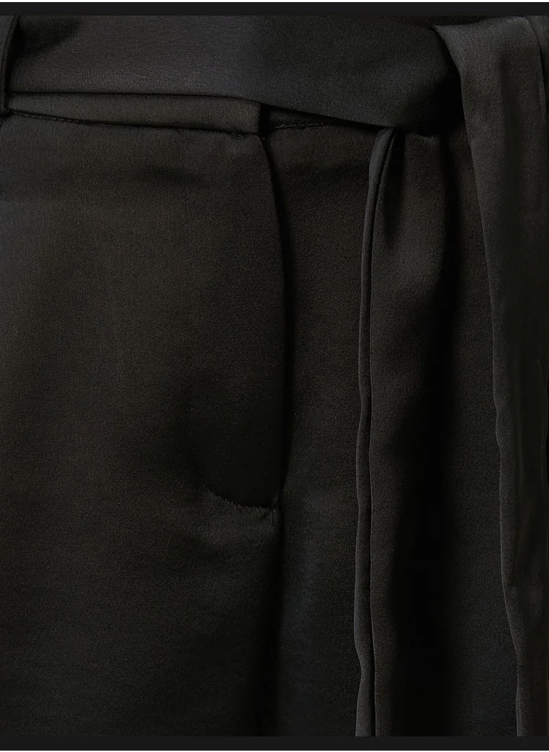 KOTON Belt Detailed High Waist Trousers