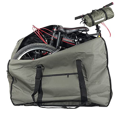 CamGo 20 Inch Folding Bike Bag - Wear-resistant Bicycle Travel Case Outdoors Bike Transport Bag for Cars Train Air Travel (Army Green, 20 inch) - Image 1