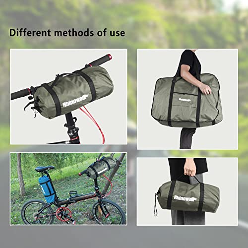 CamGo 20 Inch Folding Bike Bag - Wear-resistant Bicycle Travel Case Outdoors Bike Transport Bag for Cars Train Air Travel (Army Green, 20 inch) - Image 3