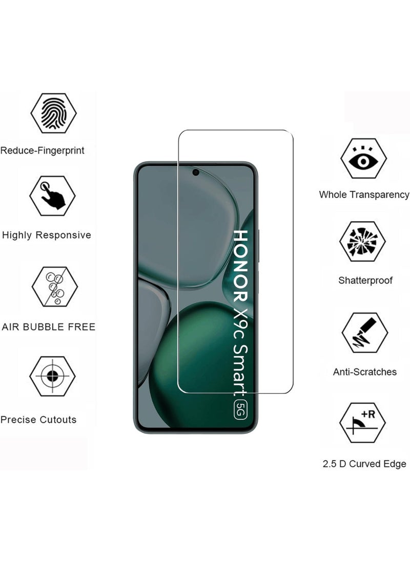 Aookay [2 Pack] for Honor X9C Smart 5G Tempered Glass Screen Protector, 9H Hardness High Definition Full Covered Clear Scratch Resistant Bubble Free Anti-Fingerprints  - Image 2