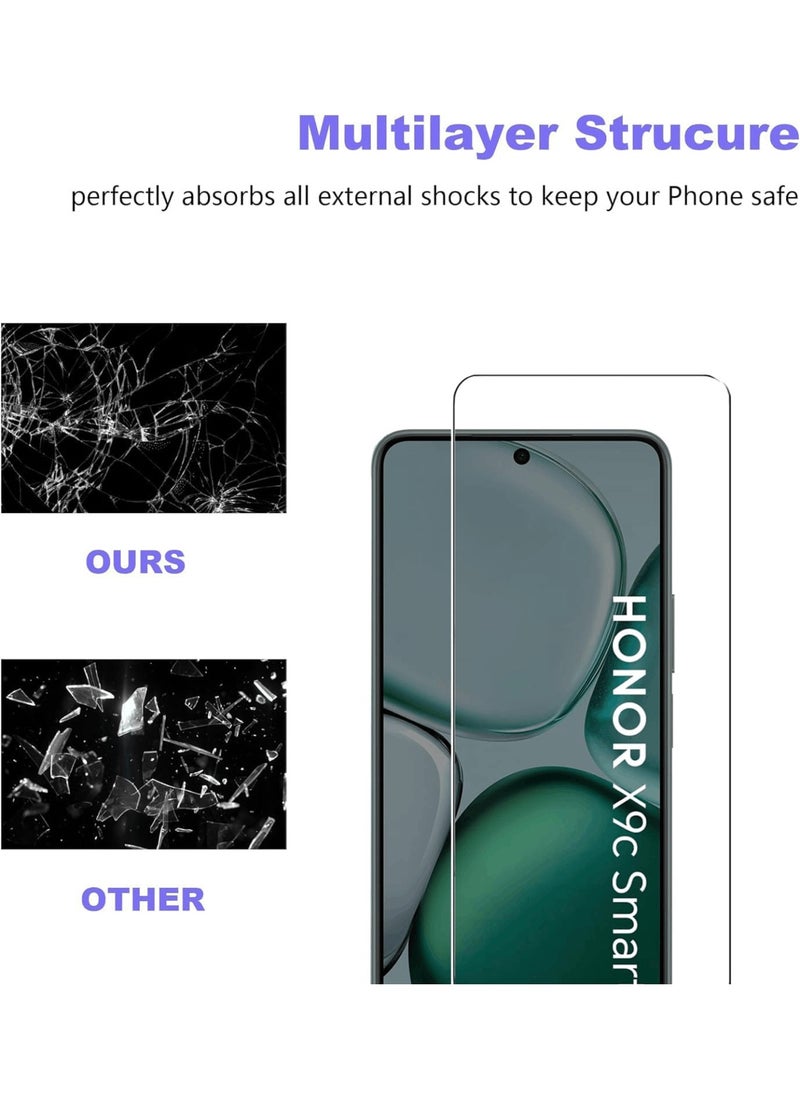 Aookay [2 Pack] for Honor X9C Smart 5G Tempered Glass Screen Protector, 9H Hardness High Definition Full Covered Clear Scratch Resistant Bubble Free Anti-Fingerprints  - Image 3