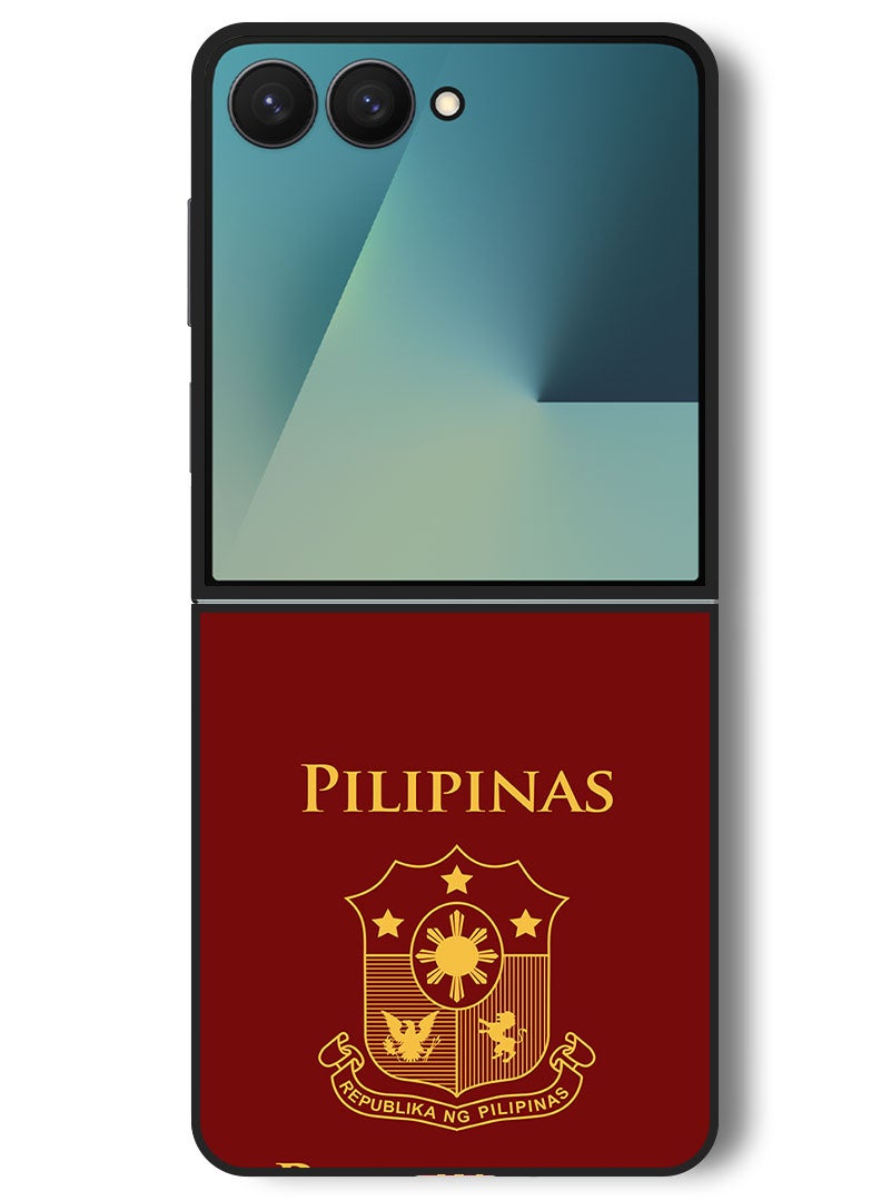 Theodor Case Compatible with Samsung Galaxy Z Flip 7 - 6.9 Inch Protection Shockproof Bumper Cover Philippines Passport - Image 1