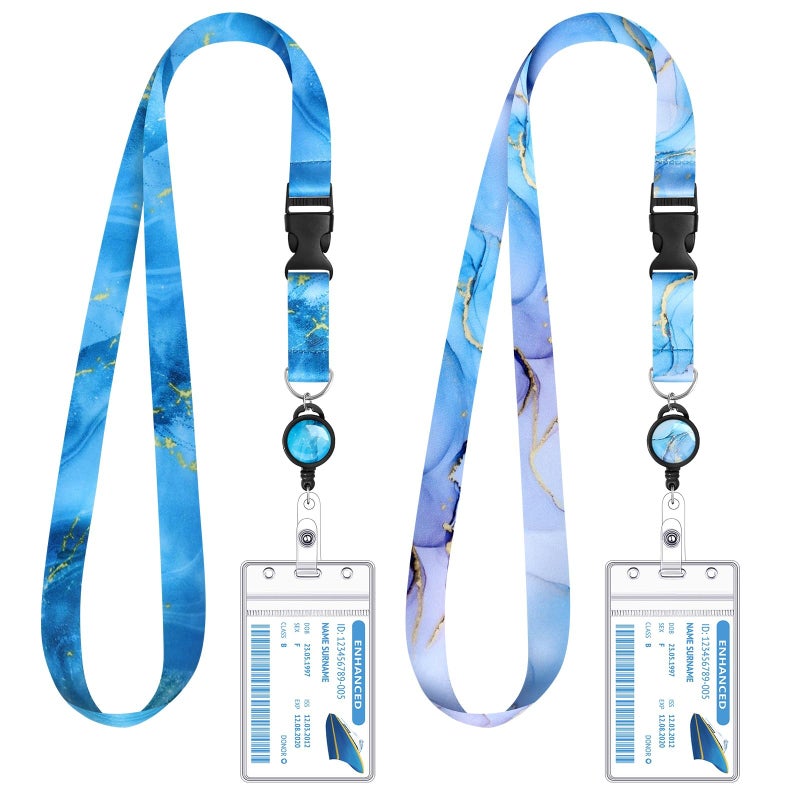 HONSIO 2 Pieces Cruise Lanyard for Ship Cards Detachable Lanyards with Retractable Badge Reel and Waterproof ID Badge Holder, 2026 Cruise Essentials Accessories - Image 1