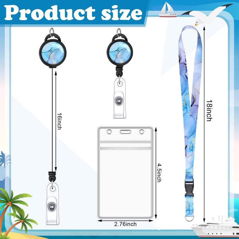 HONSIO 2 Pieces Cruise Lanyard for Ship Cards Detachable Lanyards with Retractable Badge Reel and Waterproof ID Badge Holder, 2026 Cruise Essentials Accessories - Image 2