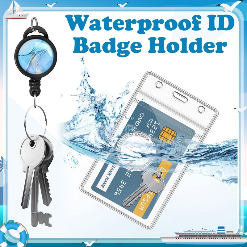 HONSIO 2 Pieces Cruise Lanyard for Ship Cards Detachable Lanyards with Retractable Badge Reel and Waterproof ID Badge Holder, 2026 Cruise Essentials Accessories - Image 4