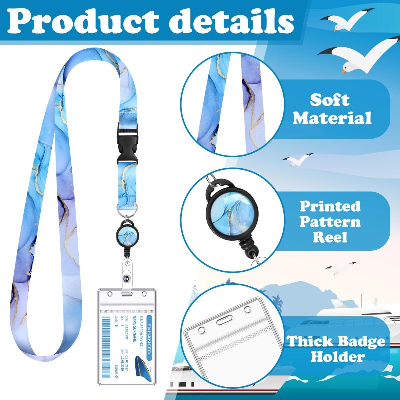 HONSIO 2 Pieces Cruise Lanyard for Ship Cards Detachable Lanyards with Retractable Badge Reel and Waterproof ID Badge Holder, 2026 Cruise Essentials Accessories - Image 3