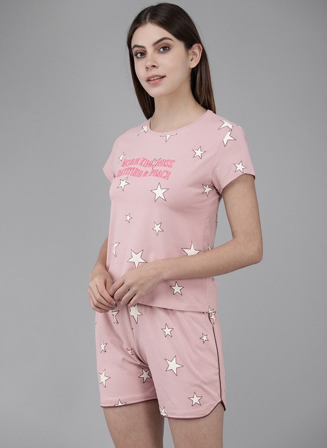 Zeyo Women Lavender Printed Night Suit - Image 5