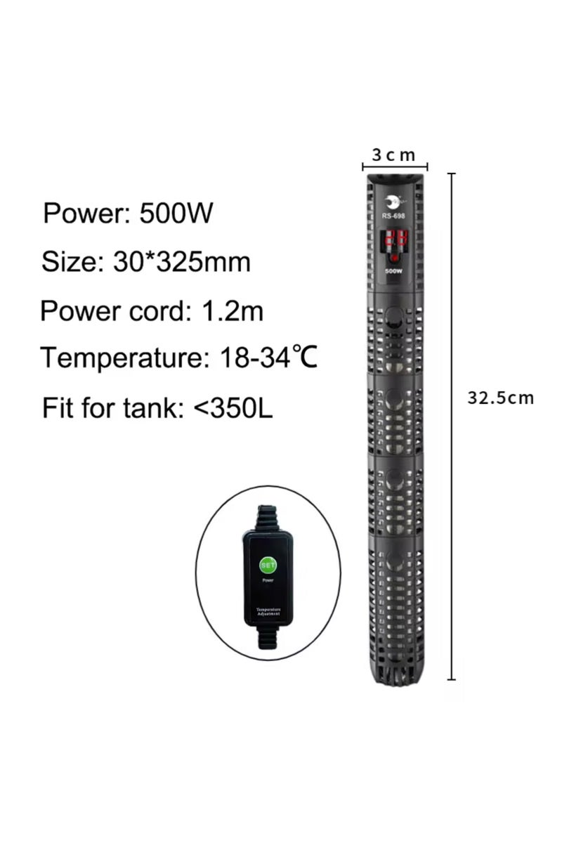 erorex Voltage 220V 500W Aquarium Submersible Heater Fish Tank Water Heating Rod Constant Aquarium Thermost