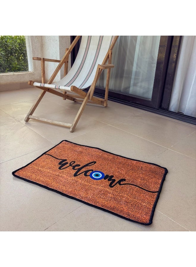 Welcome Door Mat with Evil Eye