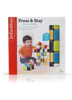 infantino Infantino Multi-Color Press & Stay Sensory Blocks Toy  - Image 1
