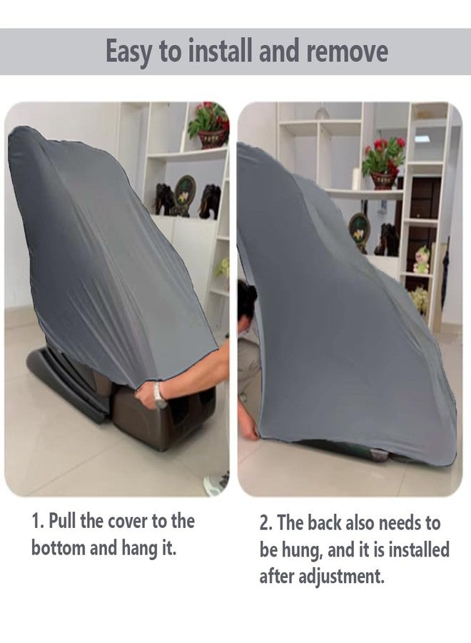 asdmm غطاء كرسي التدليك - غطاء قماشي مرن، مقاوم للحيوانات الأليفة والأطفال، مقاوم للغبار وأشعة الشمس، واقي كامل للأثاث لكرسي الاسترخاء بتقنية انعدام الجاذبية/شياتسو، مقاس كبير جدًا (28 بوصة طول × 63 بوصة عرض × 50 بوصة ارتفاع) - Image 4